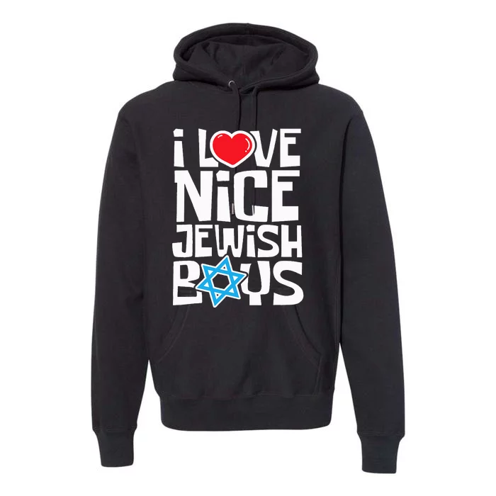 I Love Nice Jewish Jews Israelites Hanukkah Premium Hoodie