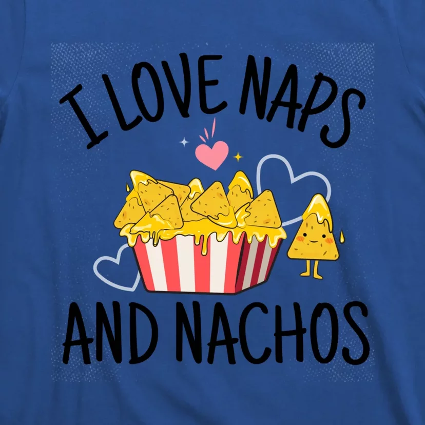 I Love Naps And Nachos Ladies Funny Valentine's Day Cute Gift T-Shirt