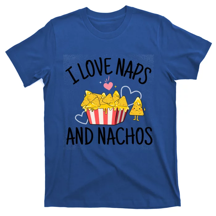 I Love Naps And Nachos Ladies Funny Valentine's Day Cute Gift T-Shirt