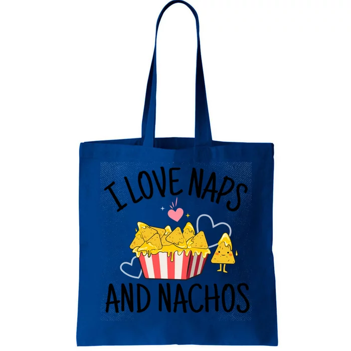 I Love Naps And Nachos Ladies Funny Valentine's Day Cute Gift Tote Bag