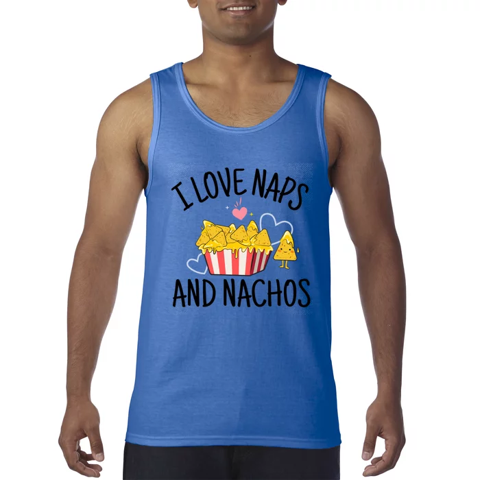 I Love Naps And Nachos Ladies Funny Valentine's Day Cute Gift Tank Top