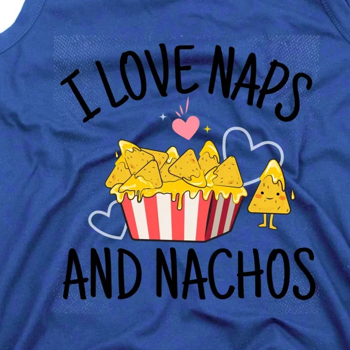 I Love Naps And Nachos Ladies Funny Valentine's Day Cute Gift Tank Top