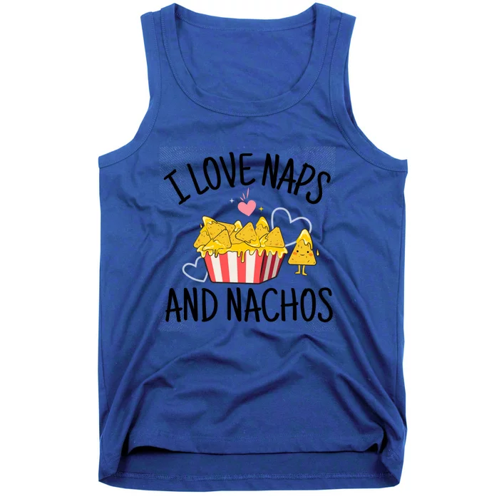 I Love Naps And Nachos Ladies Funny Valentine's Day Cute Gift Tank Top