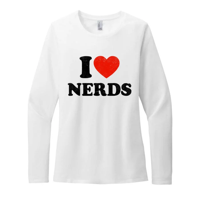 I Love Nerds Outfit Girl I Heart Nerds Womens CVC Long Sleeve Shirt