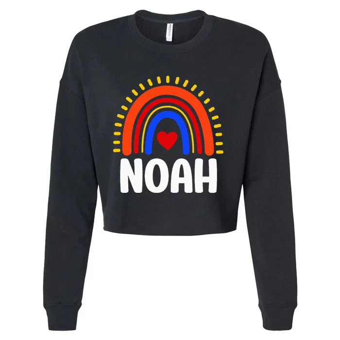 I Love Noah Cute Noah Rainbow Cropped Pullover Crew