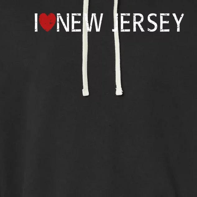 I Love New Jersey Garment-Dyed Fleece Hoodie