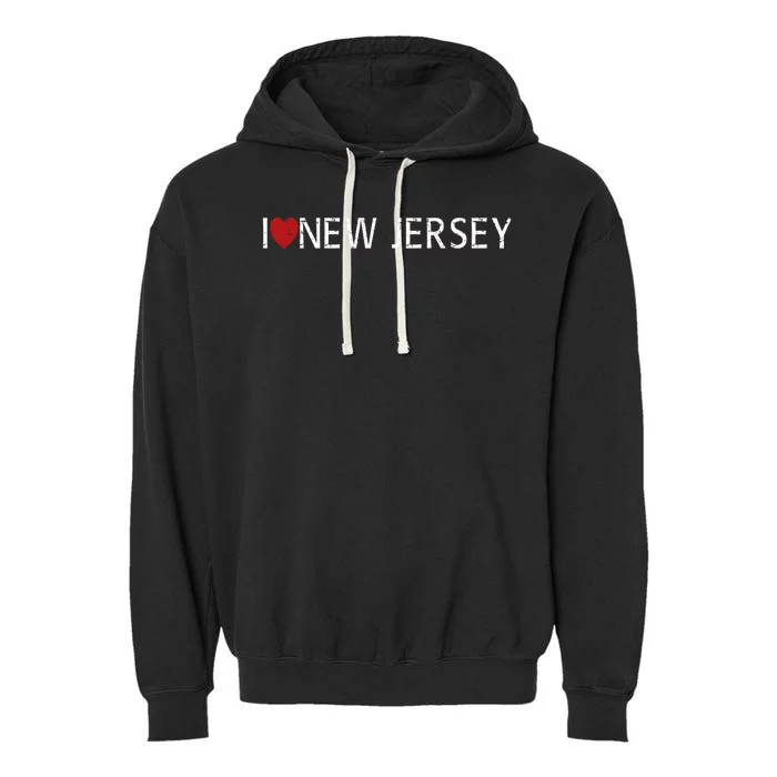 I Love New Jersey Garment-Dyed Fleece Hoodie