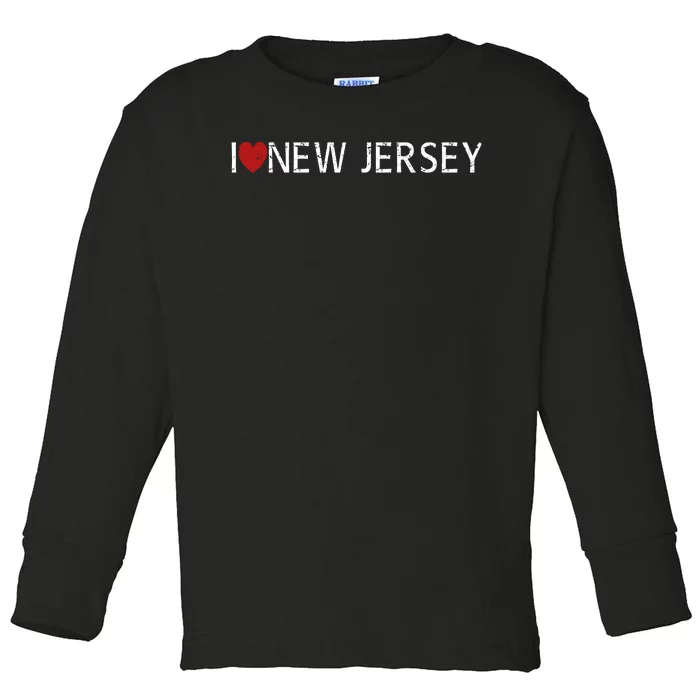 I Love New Jersey Toddler Long Sleeve Shirt