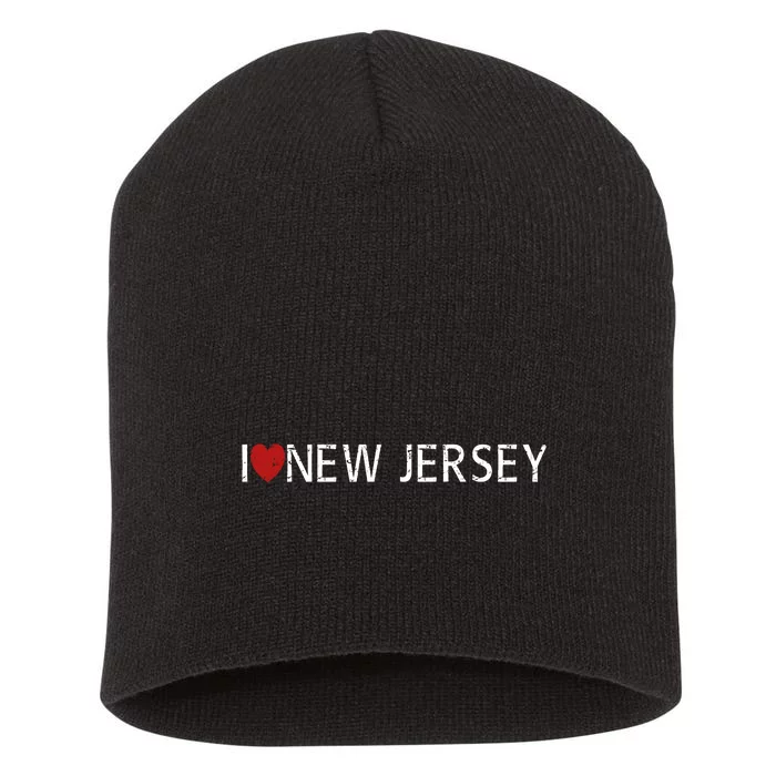 I Love New Jersey Short Acrylic Beanie