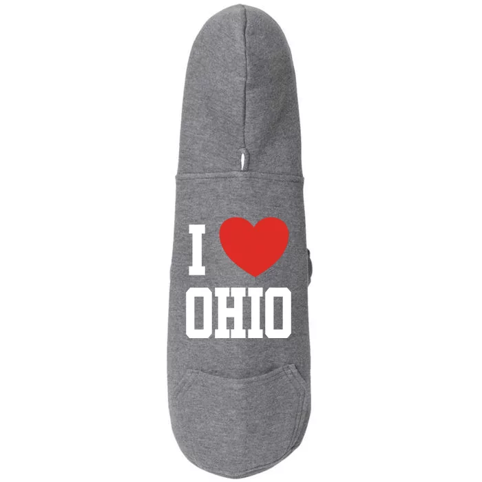 I Love Ohio Loveheart Usa State Cool Gift Doggie 3-End Fleece Hoodie