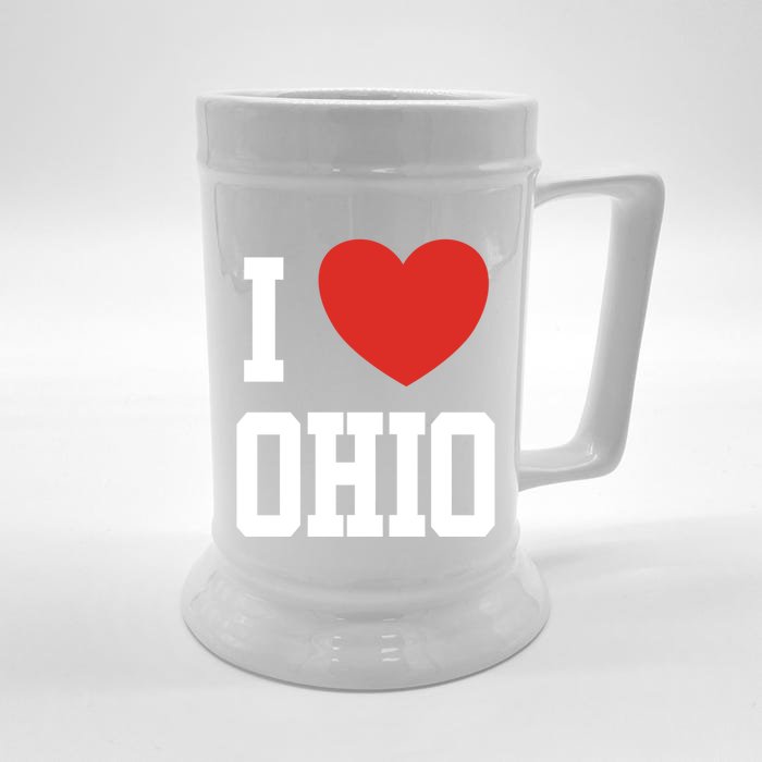 I Love Ohio Loveheart Usa State Cool Gift Front & Back Beer Stein