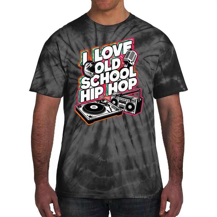 I Love Old School Hip Hop Urban Rap Music Novelty Graphic Tie-Dye T-Shirt