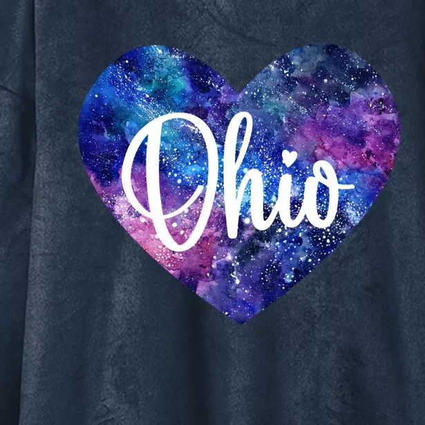 I Love Ohio Usa Gift Hooded Wearable Blanket