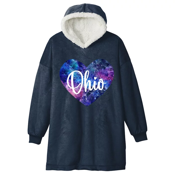 I Love Ohio Usa Gift Hooded Wearable Blanket