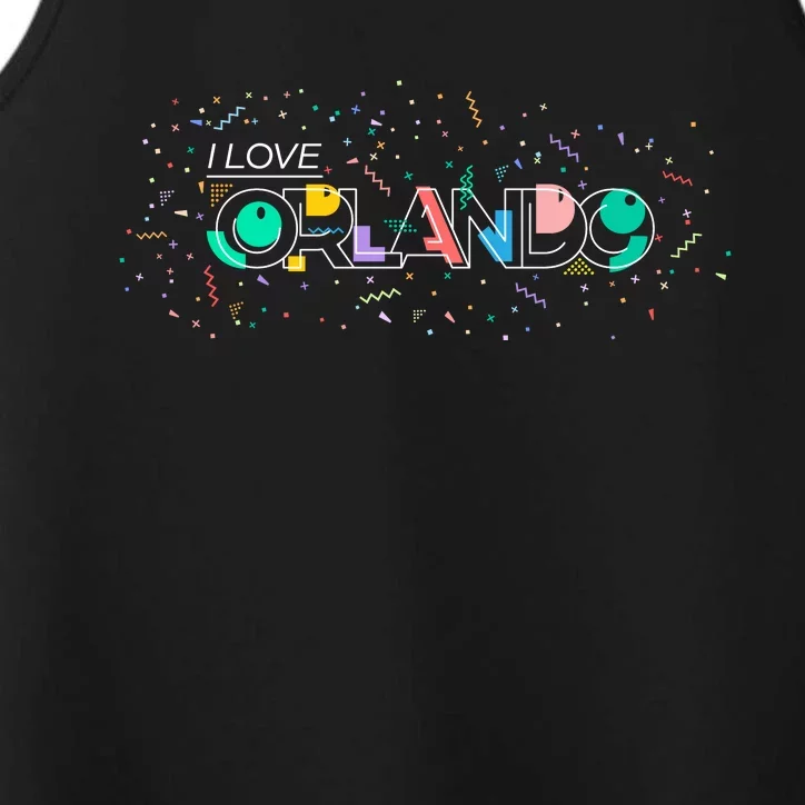 I Love Orlando Party Logo Performance Tank