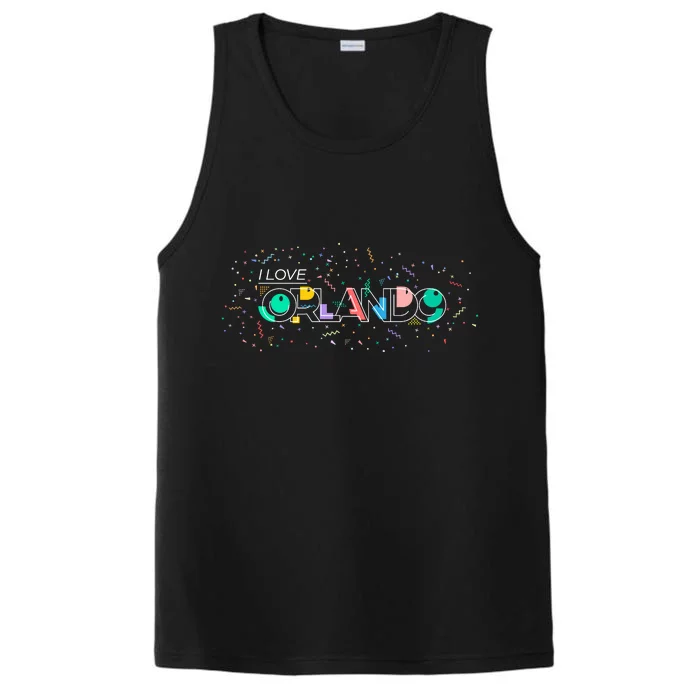 I Love Orlando Party Logo Performance Tank