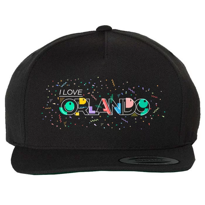 I Love Orlando Party Logo Wool Snapback Cap