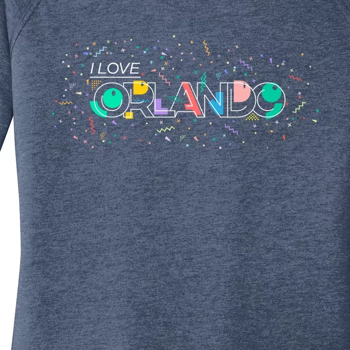 I Love Orlando Party Logo Women's Perfect Tri Tunic Long Sleeve Shirt