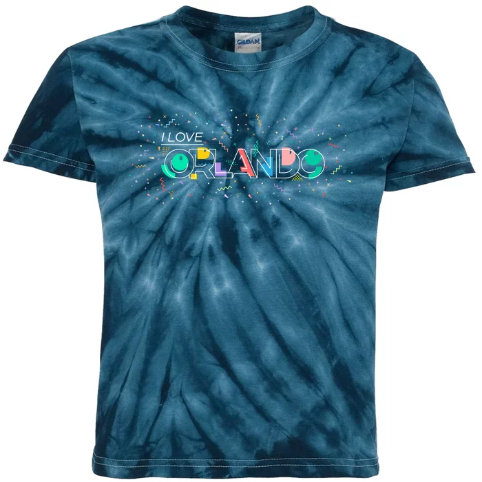 I Love Orlando Party Logo Kids Tie-Dye T-Shirt