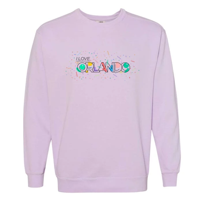 I Love Orlando Party Logo Garment-Dyed Sweatshirt