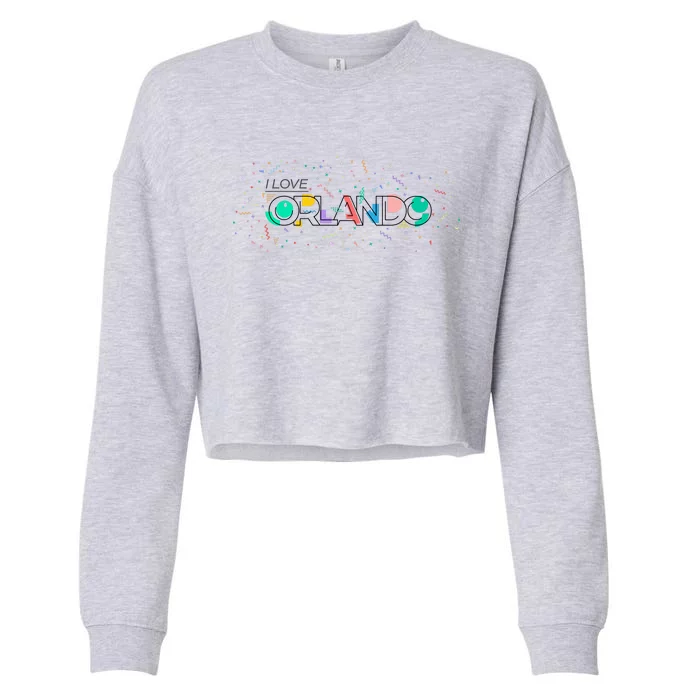 I Love Orlando Party Logo Cropped Pullover Crew