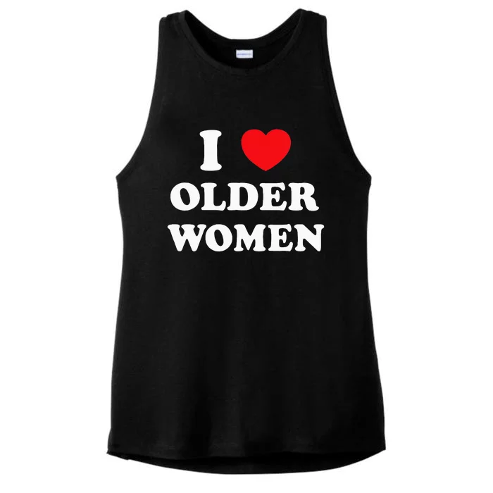 I Love Older Women Heart Hot Moms Ladies Tri-Blend Wicking Tank