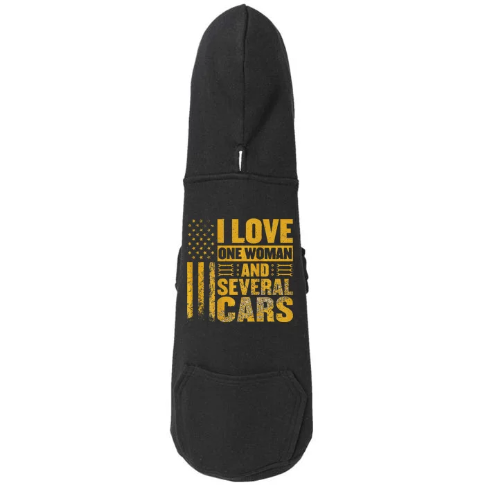 I Love One Woman And Several Cars Mechanic Car Doggie 3-End Fleece Hoodie