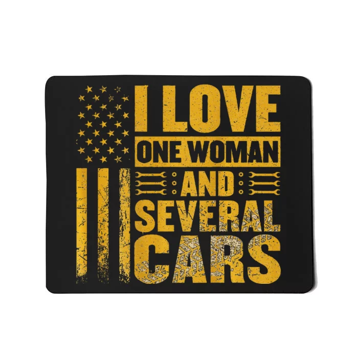 I Love One Woman And Several Cars Mechanic Car Mousepad