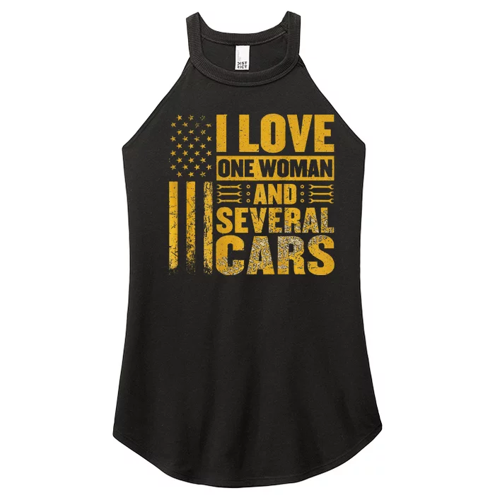 I Love One Woman And Several Cars Mechanic Car Women’s Perfect Tri Rocker Tank