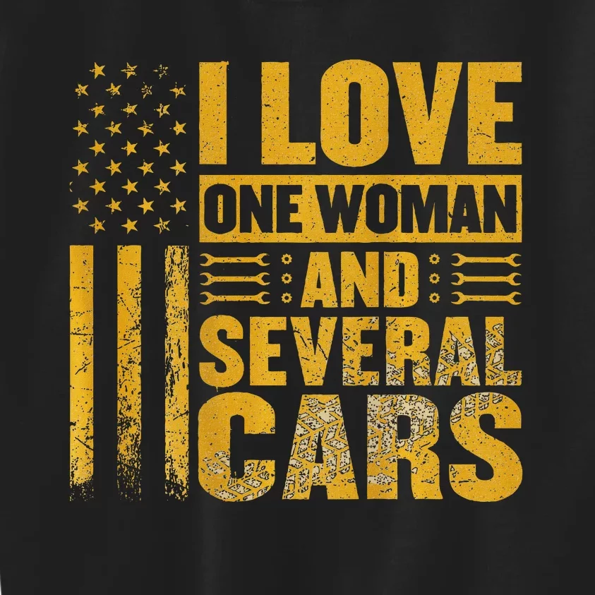 I Love One Woman And Several Cars Mechanic Car Kids Sweatshirt