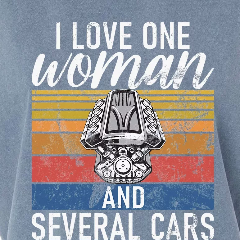 I Love One Woman And Several Cars Muscle Car Garment-Dyed Women's Muscle Tee