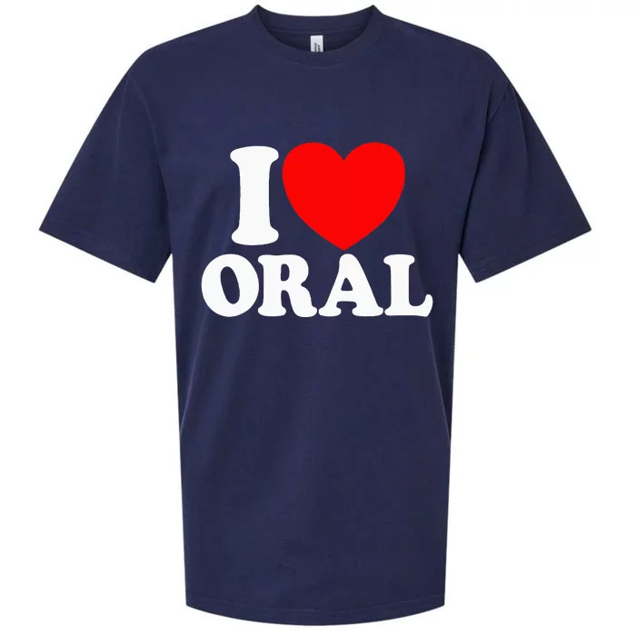 I Love Oral Red Heart Funny Sueded Cloud Jersey T-Shirt