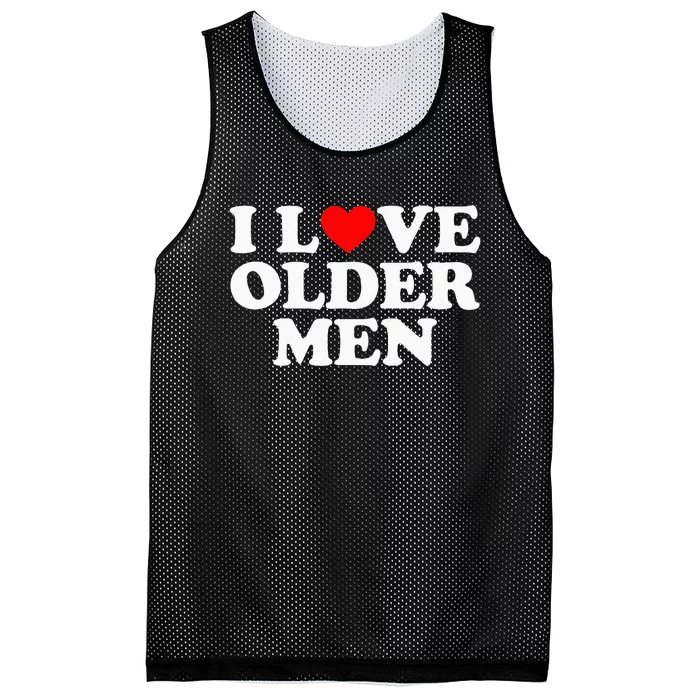 I Love Older Mesh Reversible Basketball Jersey Tank