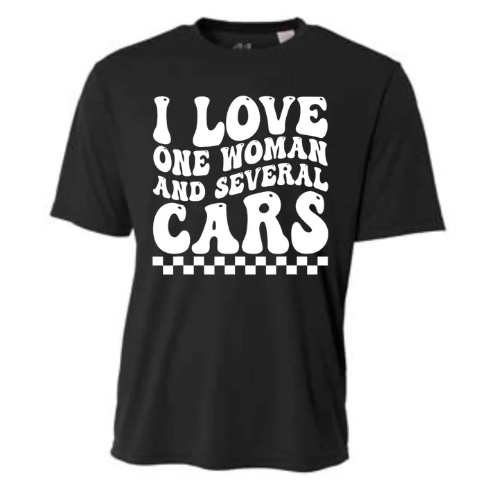 I Love One Woman And Several Cars Funny Car Lover Cooling Performance Crew T-Shirt