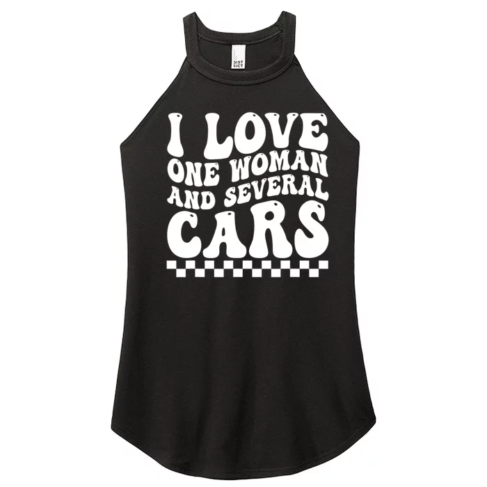 I Love One Woman And Several Cars Funny Car Lover Women’s Perfect Tri Rocker Tank