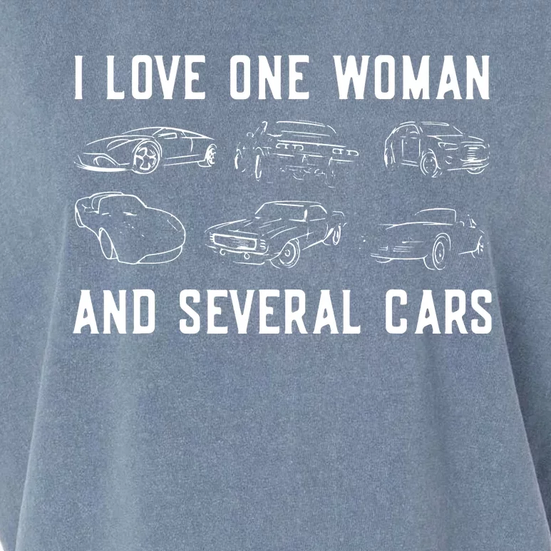 I Love One Woman And Several Cars Funny Car Guy Car Lover Garment-Dyed Women's Muscle Tee