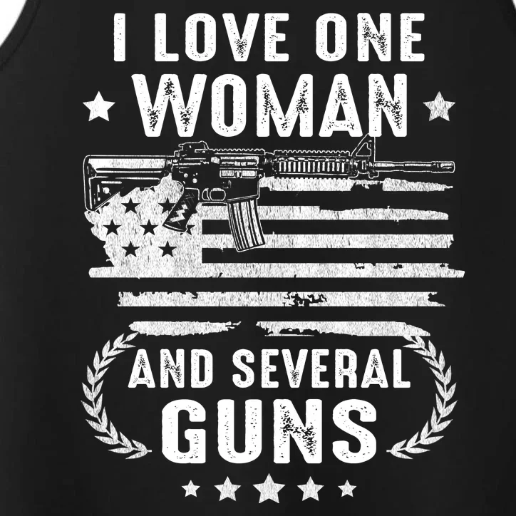 I Love One Woman And Several Guns Patriotic 2nd Amendment Performance Tank