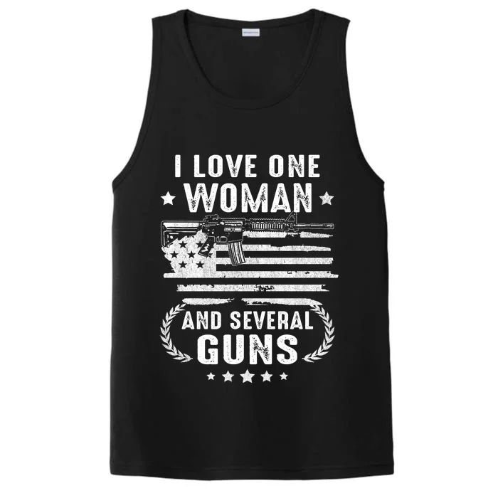 I Love One Woman And Several Guns Patriotic 2nd Amendment Performance Tank