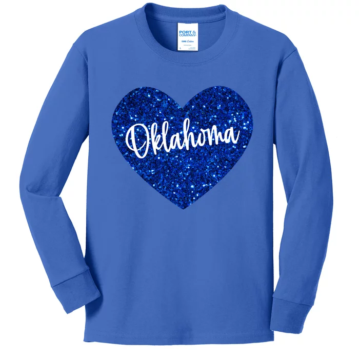 I Love Oklahoma Usa Heart Cute Gift Kids Long Sleeve Shirt