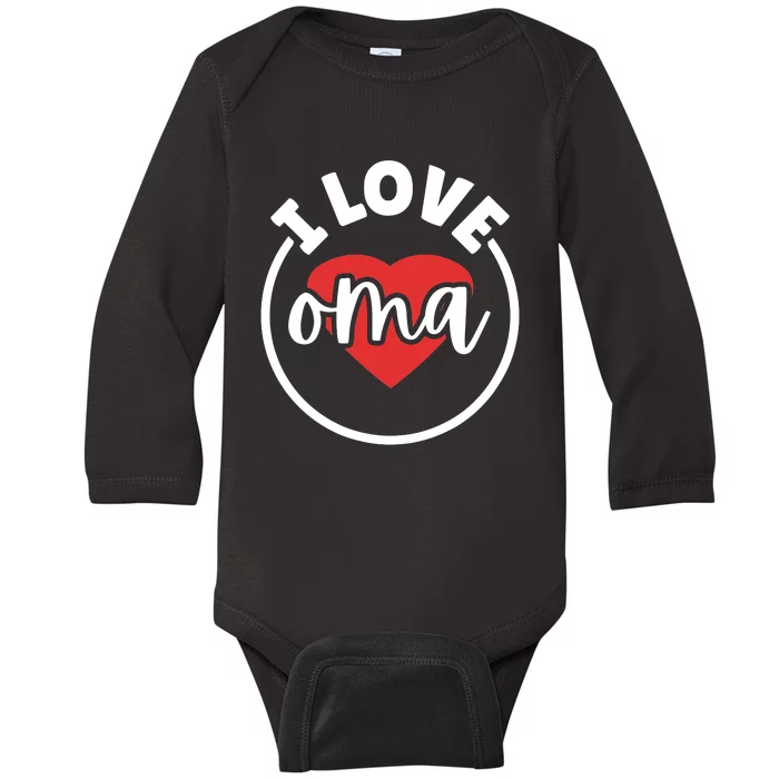 I Love Oma Baby Long Sleeve Bodysuit