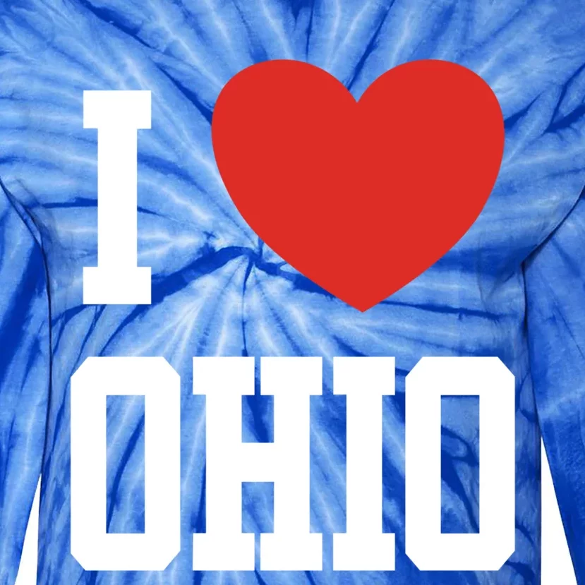 I Love Ohio Loveheart Usa State Cool Gift Tie-Dye Long Sleeve Shirt