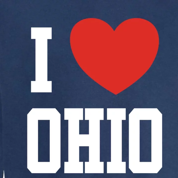 I Love Ohio Loveheart Usa State Cool Gift Garment-Dyed Sweatshirt