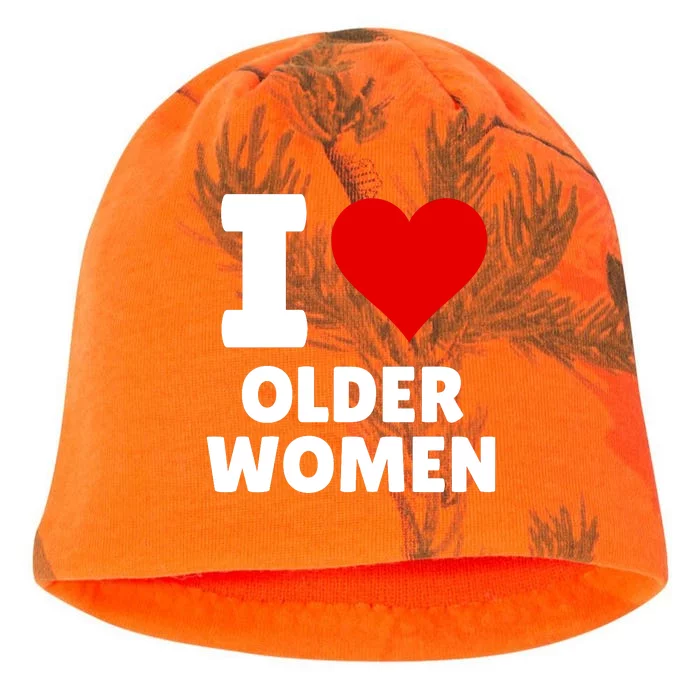 I Love Older Women I Heart Older Women Funny Sarcastic Humor Kati - Camo Knit Beanie