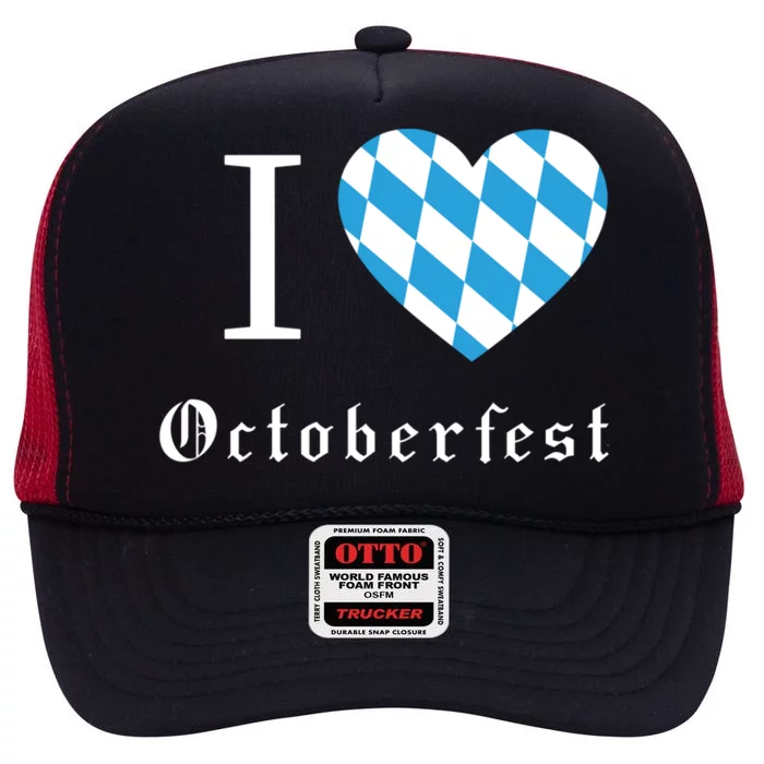 I Love Octoberfest High Crown Mesh Trucker Hat