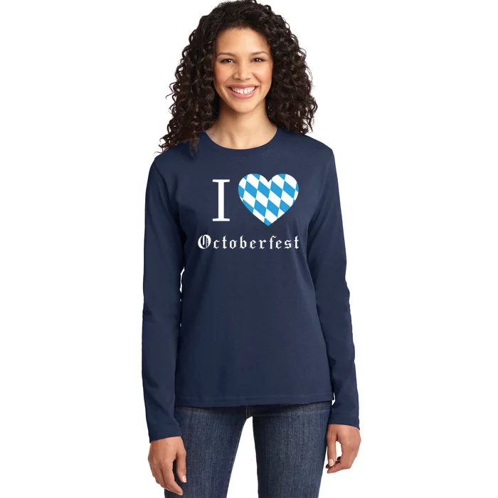 I Love Octoberfest Ladies Long Sleeve Shirt