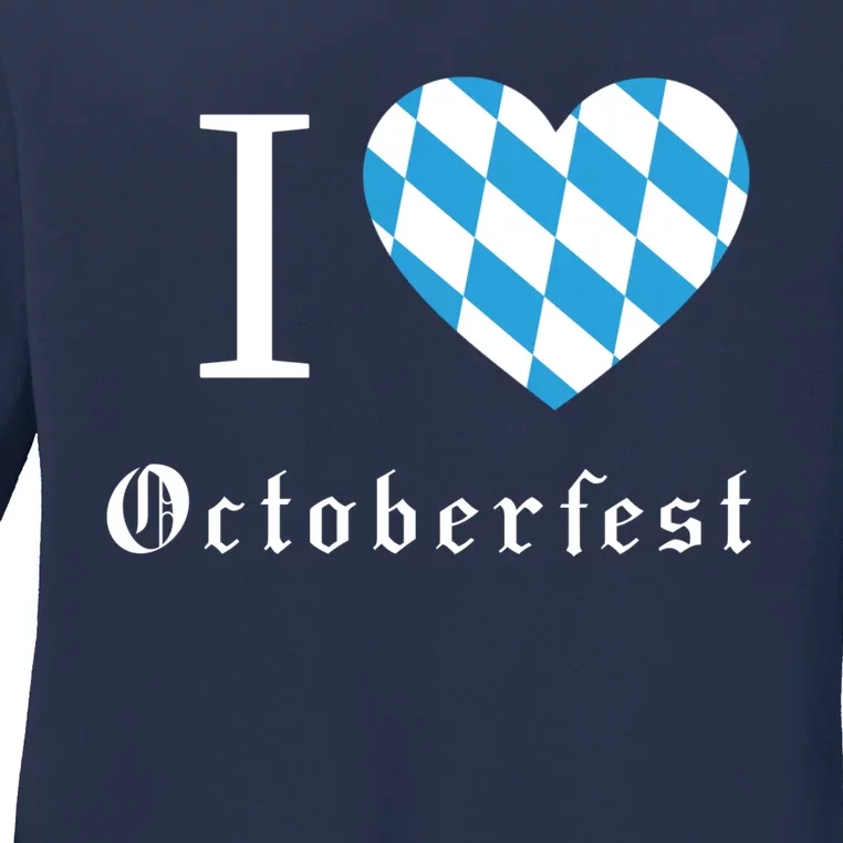 I Love Octoberfest Ladies Long Sleeve Shirt