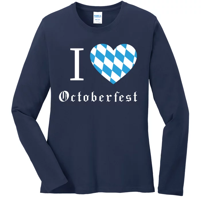 I Love Octoberfest Ladies Long Sleeve Shirt