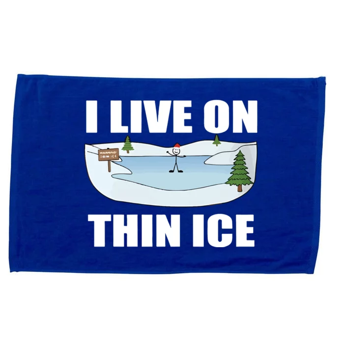 I Live On Thin Ice Microfiber Hand Towel