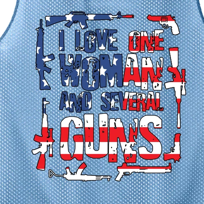 I Love One Woman And Several Guns Mesh Reversible Basketball Jersey Tank