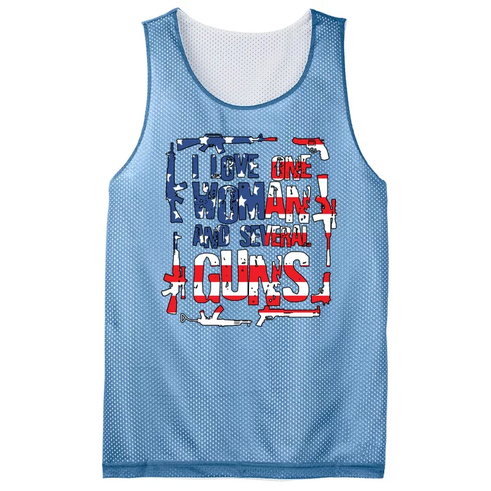 I Love One Woman And Several Guns Mesh Reversible Basketball Jersey Tank